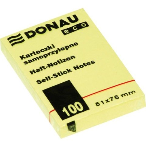 Karteczki Donau Eco 51x76mm żółte (100)