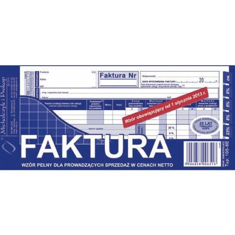 FAKTURA VAT 1/3 A4 (O+1K)