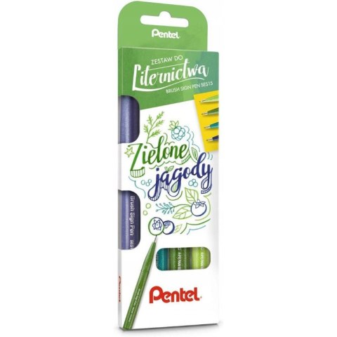 Zestaw do liternictwa Pentel Brush Sign Pen "Zielo