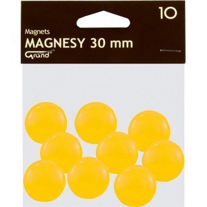 Magnesy do tablic Grand śr.30mm żółte (10)