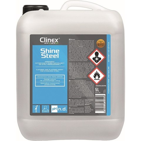 Preparat czyszcząco-nabłyszczający CLINEX Shine Steel 5L, do stali nierdzewnej