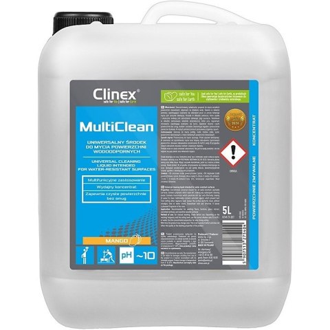 Uniwersalny środek CLINEX Multi Clean, do mycia powierzchni wodoodpornych, Green Tea, 5l